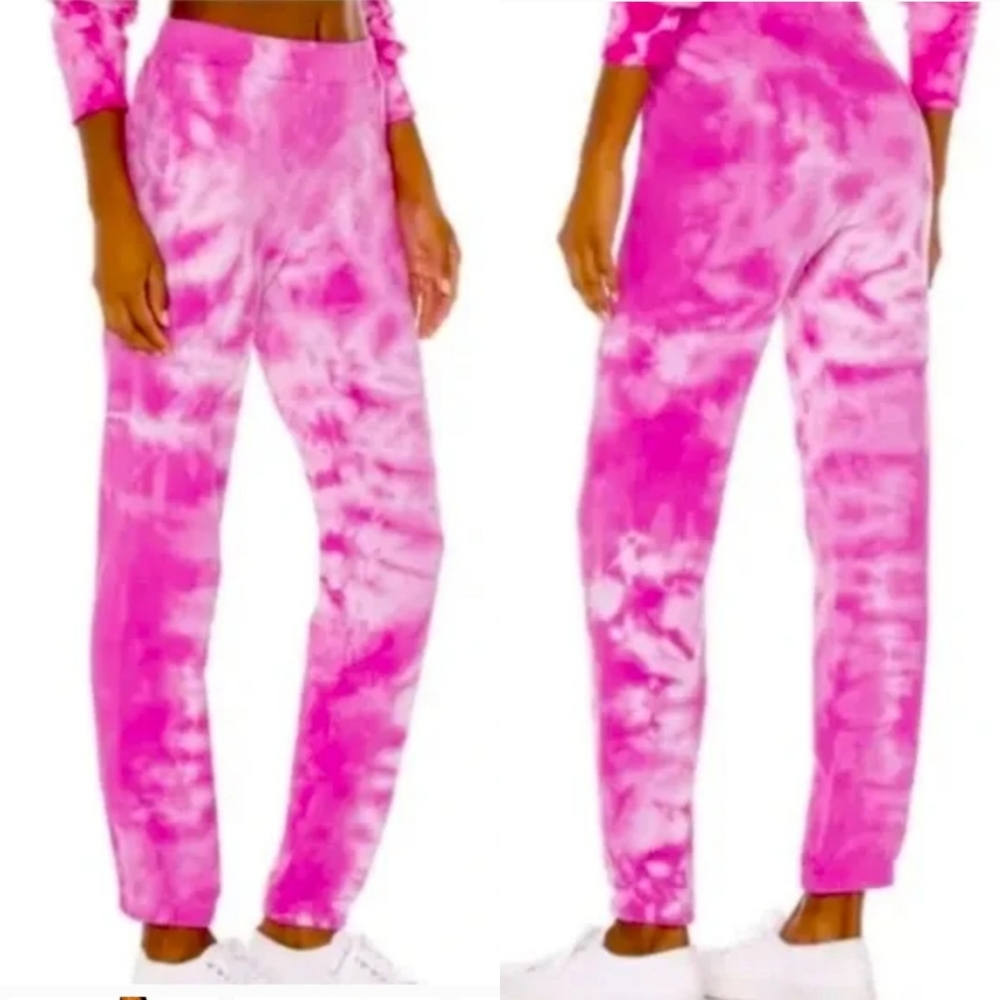 Monroe | Pink Crystal Tie Dye Joggers